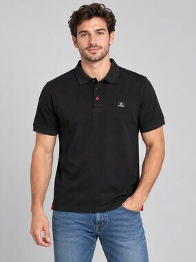 Emirates Official Licensed Polo Shirt Black Red Accents Size L